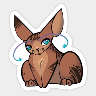 Silent Judgment Brown Tabby Alien Cat :: Canines and Felines Sticker